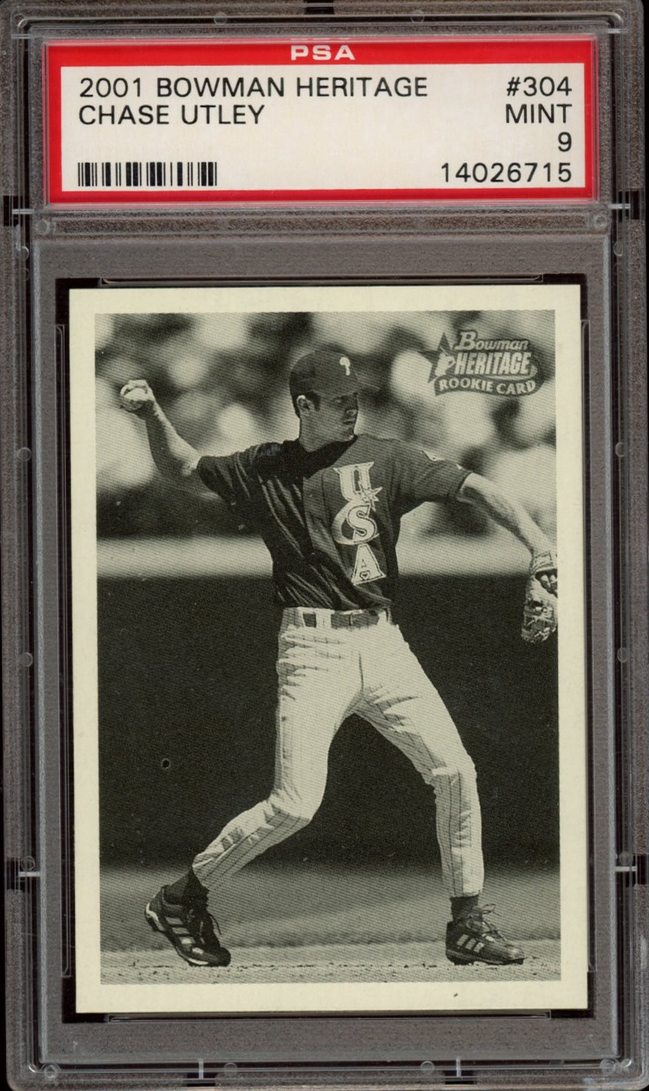 2001 Bowman Heritage #304 Chase Utley PSA 9