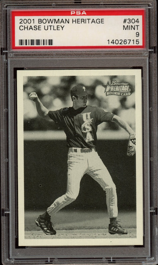 2001 Bowman Heritage #304 Chase Utley PSA 9