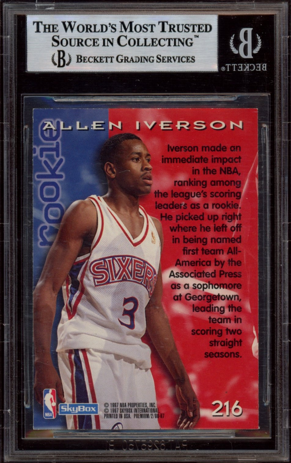 1996-97 SkyBox Premium #216 Allen Iverson ROO BGS 0.0