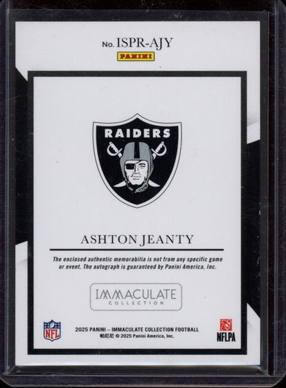2025 Panini Immac Collection #ISPR-AJY Ashton Jeanty Immac Sig Patches RC #/99