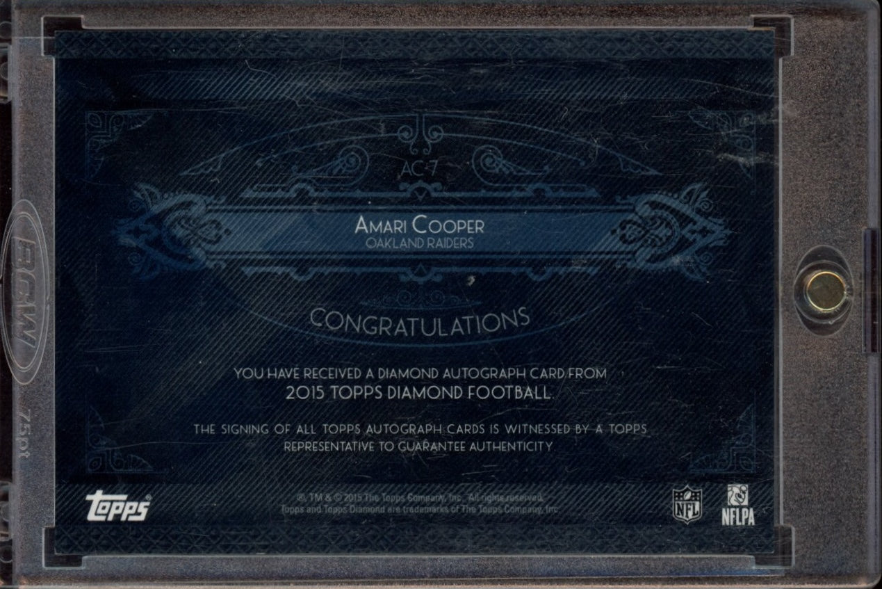 2015 Topps Diamond - Diamond Autographs Metallic Blue Ink #AC-7 Amari Cooper #/5