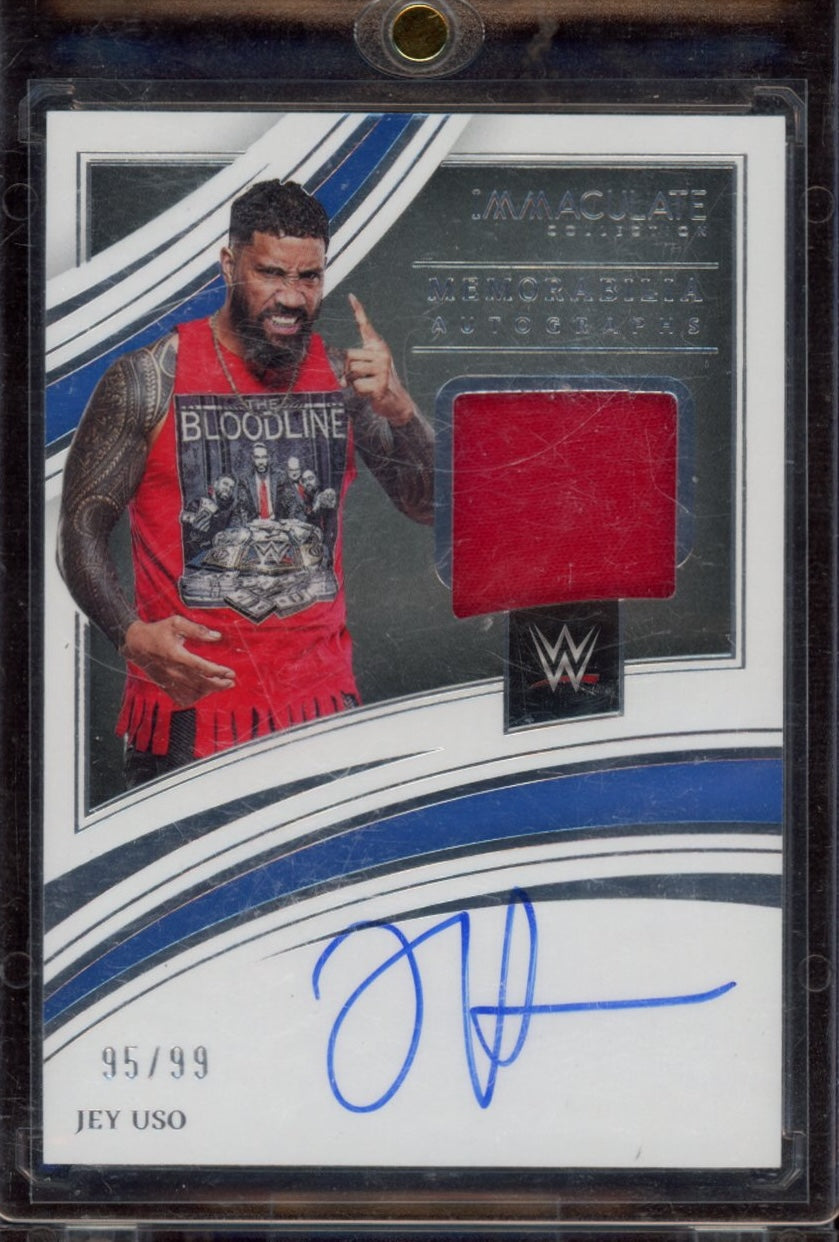 2022 Panini Imac Collection WWE #MA-JUS Jey Uso Mem Auto #/99
