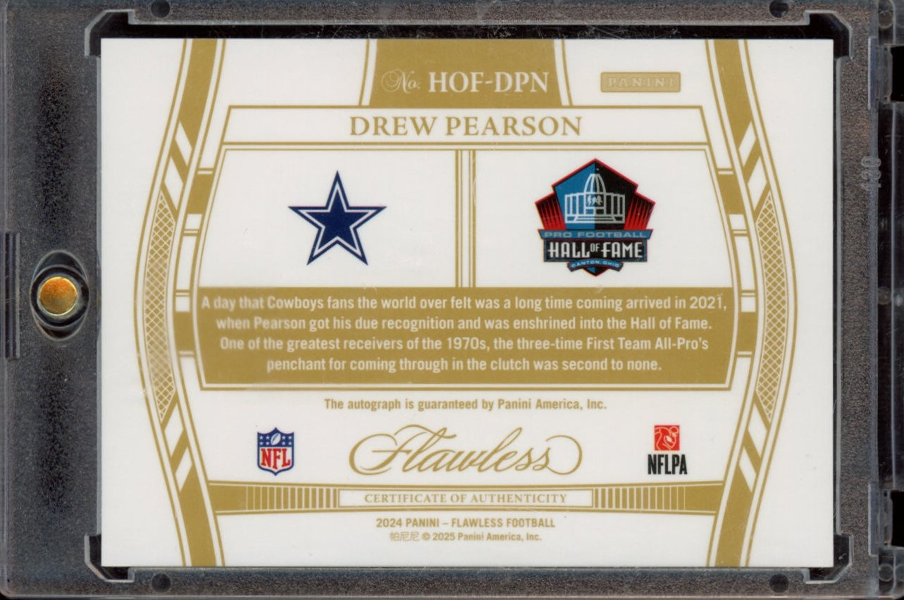 2024 Panini Flawless #HOF-DPN Drew Pearson Hall of Fame Autographs Silver #/20