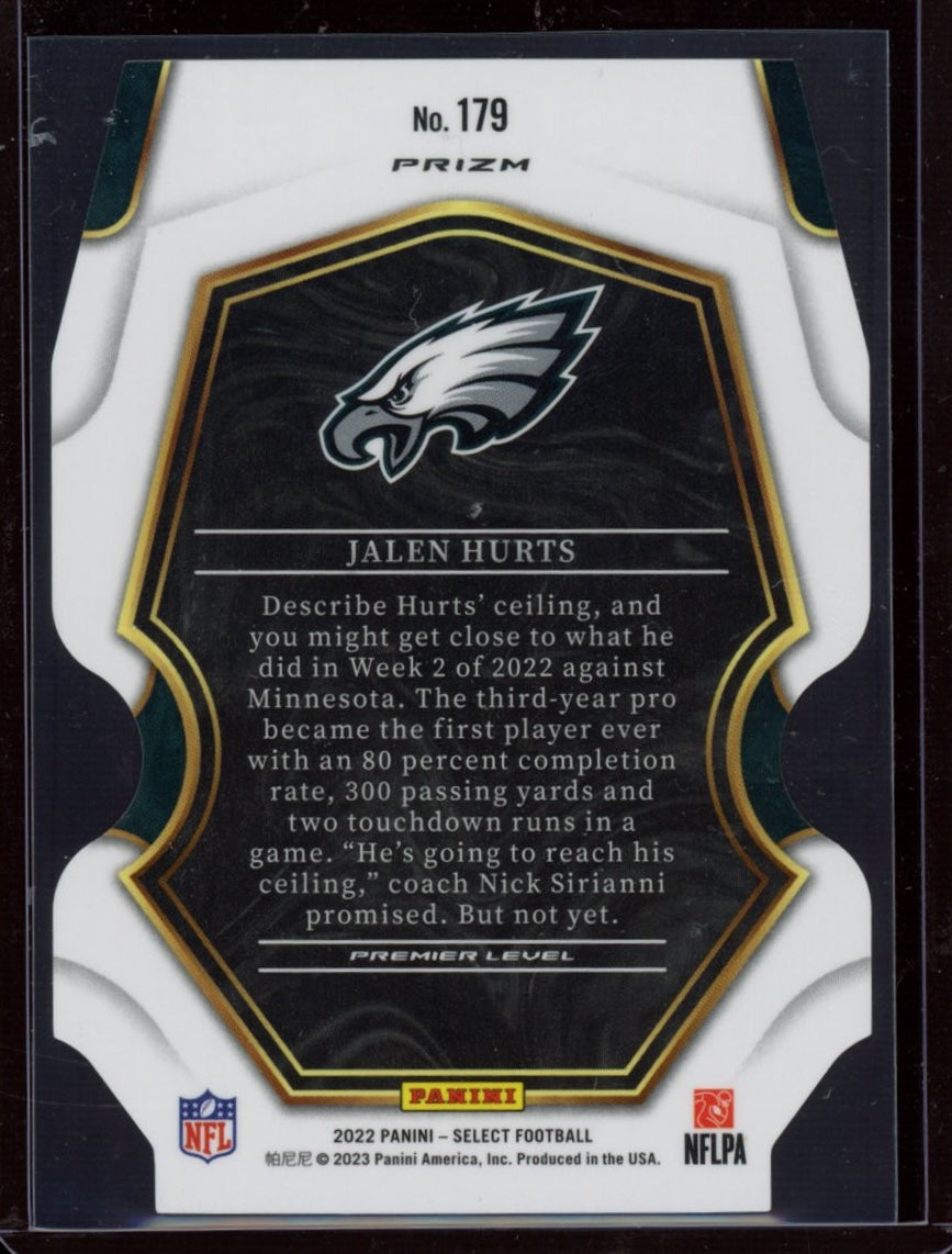 2022 Panini Select #179 Jalen Hurts Zebra Prizm