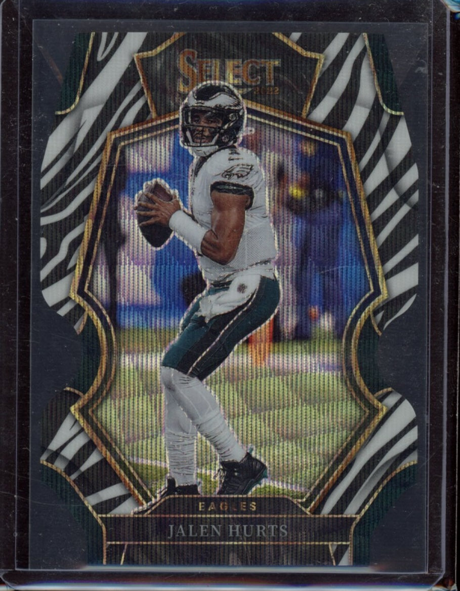 2022 Panini Select #179 Jalen Hurts Zebra Prizm