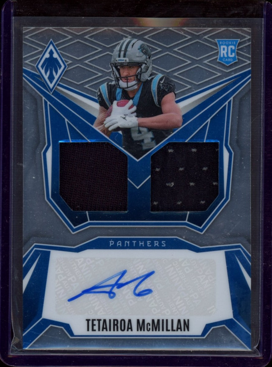 2025 Panini Phoenix #DRP-TMN Tetairoa McMillan RPS Dual Rookie Patch Auto #/249