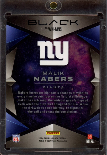 2024 Panini Black #WN-MNS Malik Nabers White Night