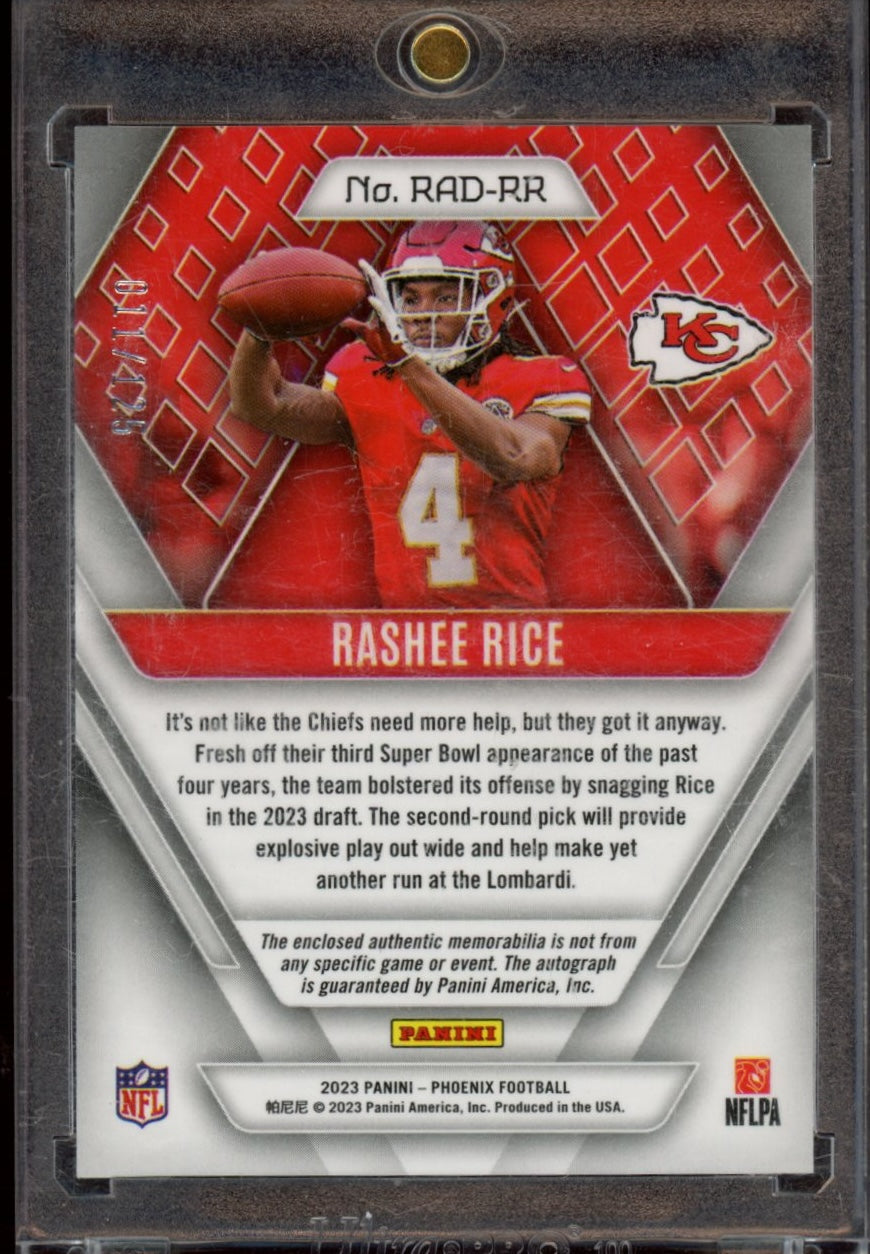 2023 Panini Phoenix #RJM-RR Rashee Rice RC Rual Patch Auto Red #/125