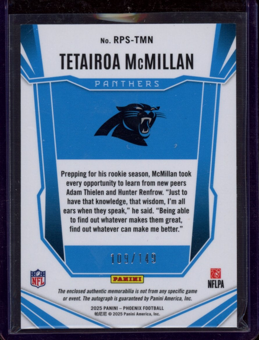2025 Panini Phoenix #RPS-TMN Tetairoa McMillan RPA Silver Prizm #/149