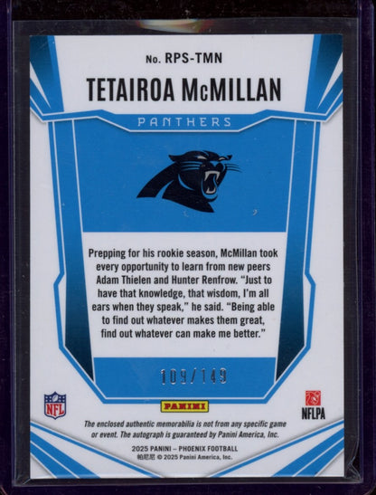2025 Panini Phoenix #RPS-TMN Tetairoa McMillan RPA Silver Prizm #/149