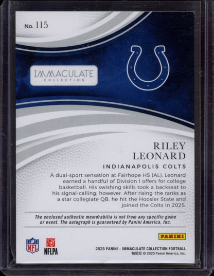 2025 Panini Immaculate Collection #115 Riley Leonard #/99