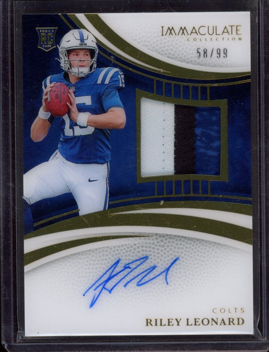 2025 Panini Immaculate Collection #115 Riley Leonard #/99