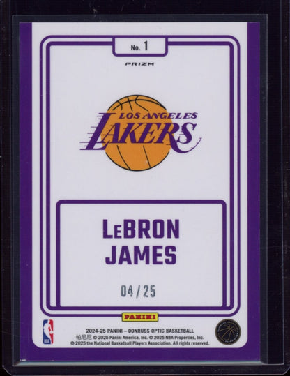2024-25 Donruss Optic #1 LeBron James Winner Stays Pink #/25