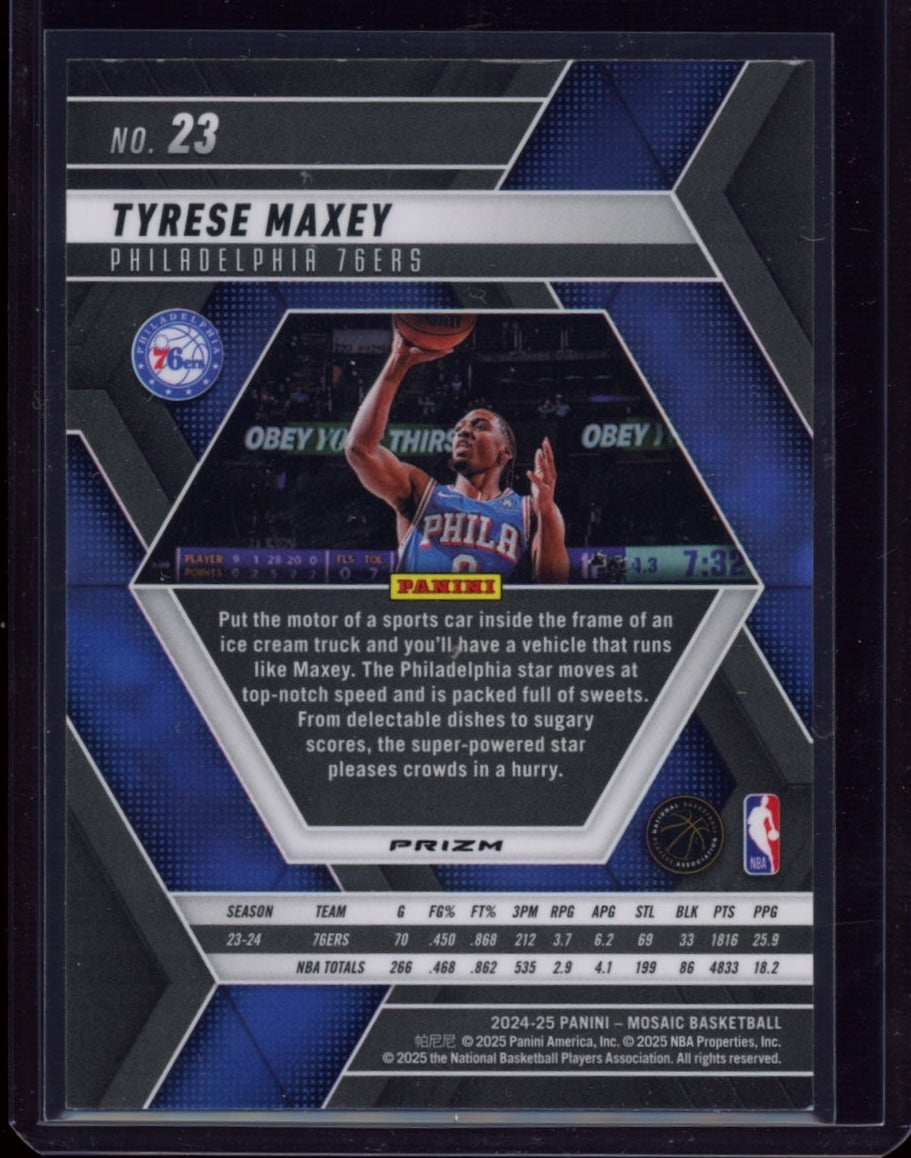 2024-25 Panini Mosaic #23 Tyrese Maxey Genesis Mosaic