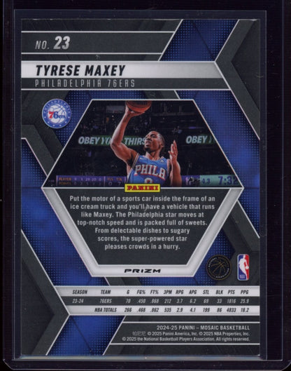 2024-25 Panini Mosaic #23 Tyrese Maxey Genesis Mosaic