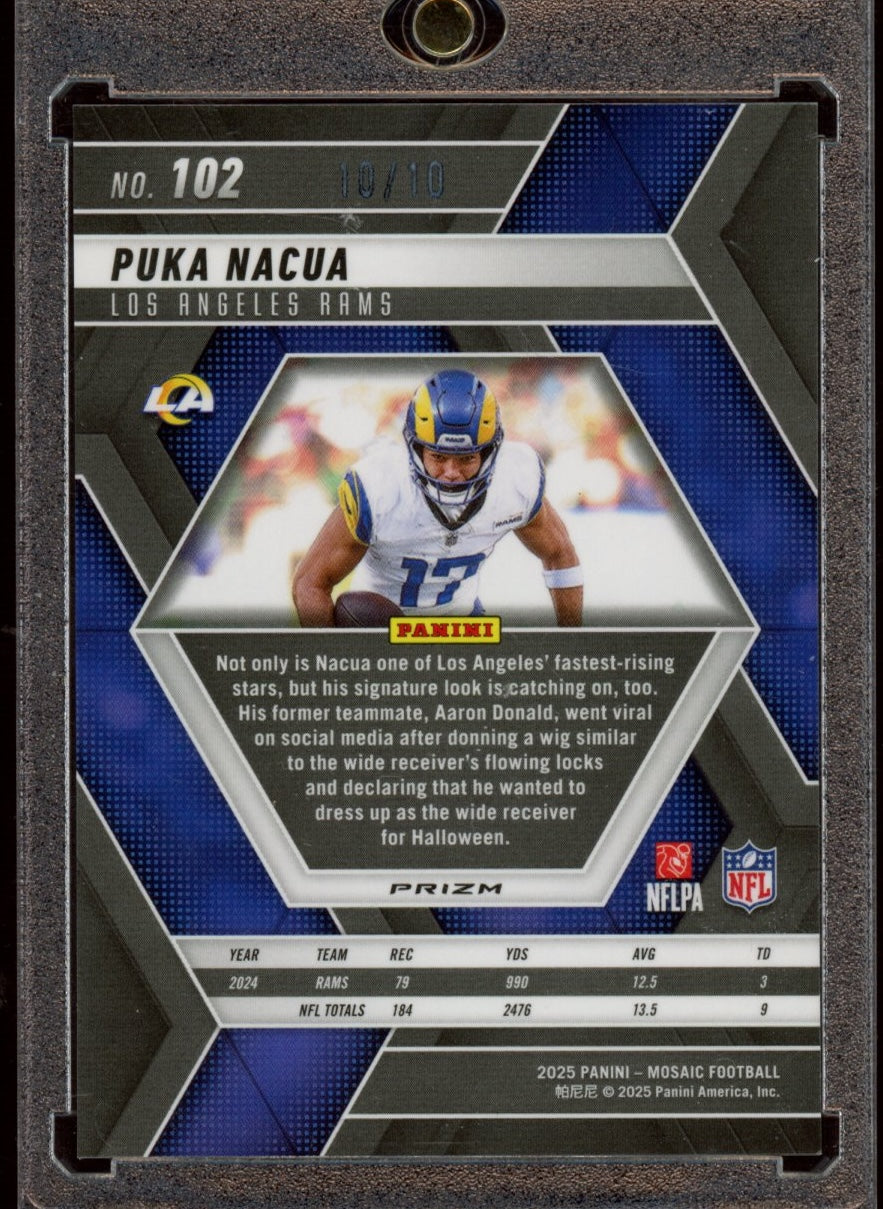 2025 Panini Mosaic #102 Puka Nacua Mosaic Gold #/10