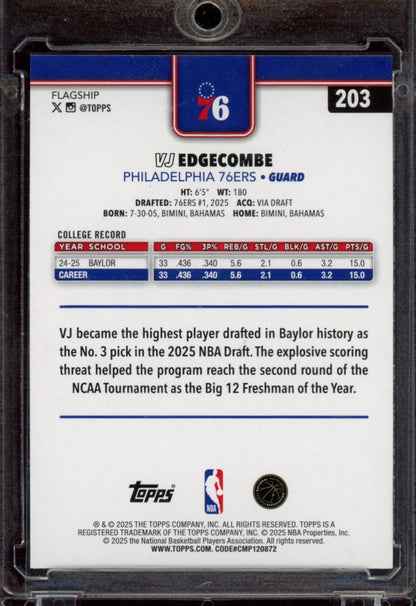 2025-26 Topps #203 VJ Edgecombe Victory SSP