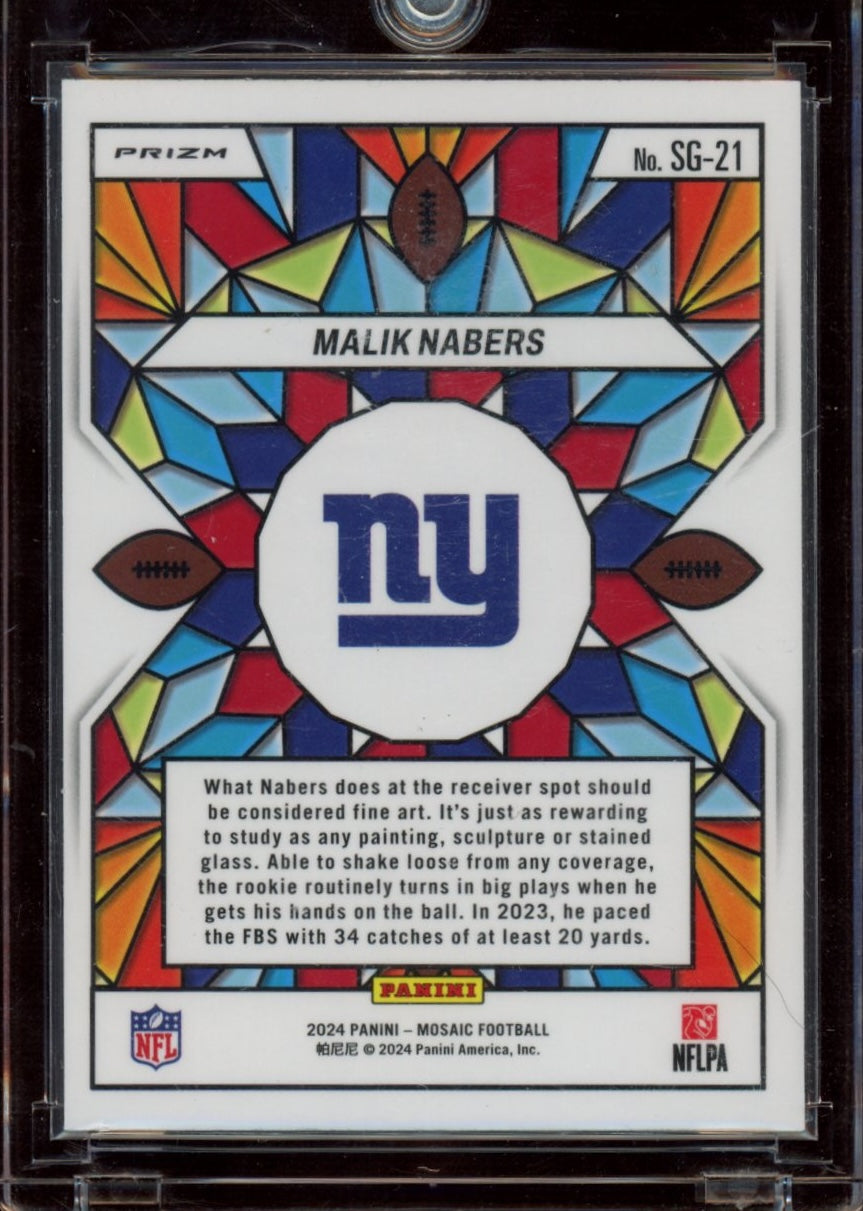 2024 Panini Mosaic #SG-21 Malik Nabers Stained Glass