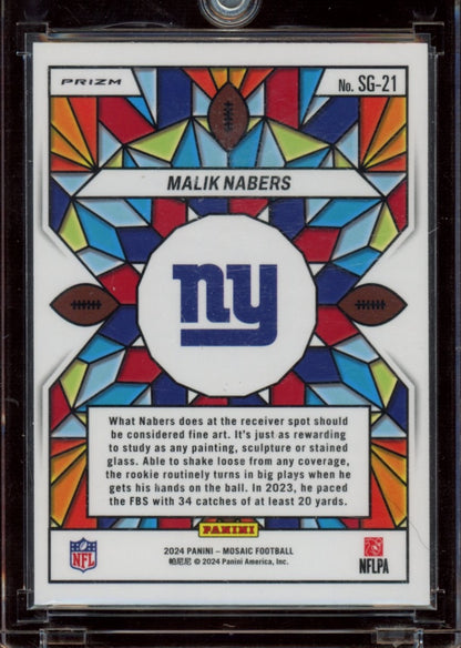 2024 Panini Mosaic #SG-21 Malik Nabers Stained Glass