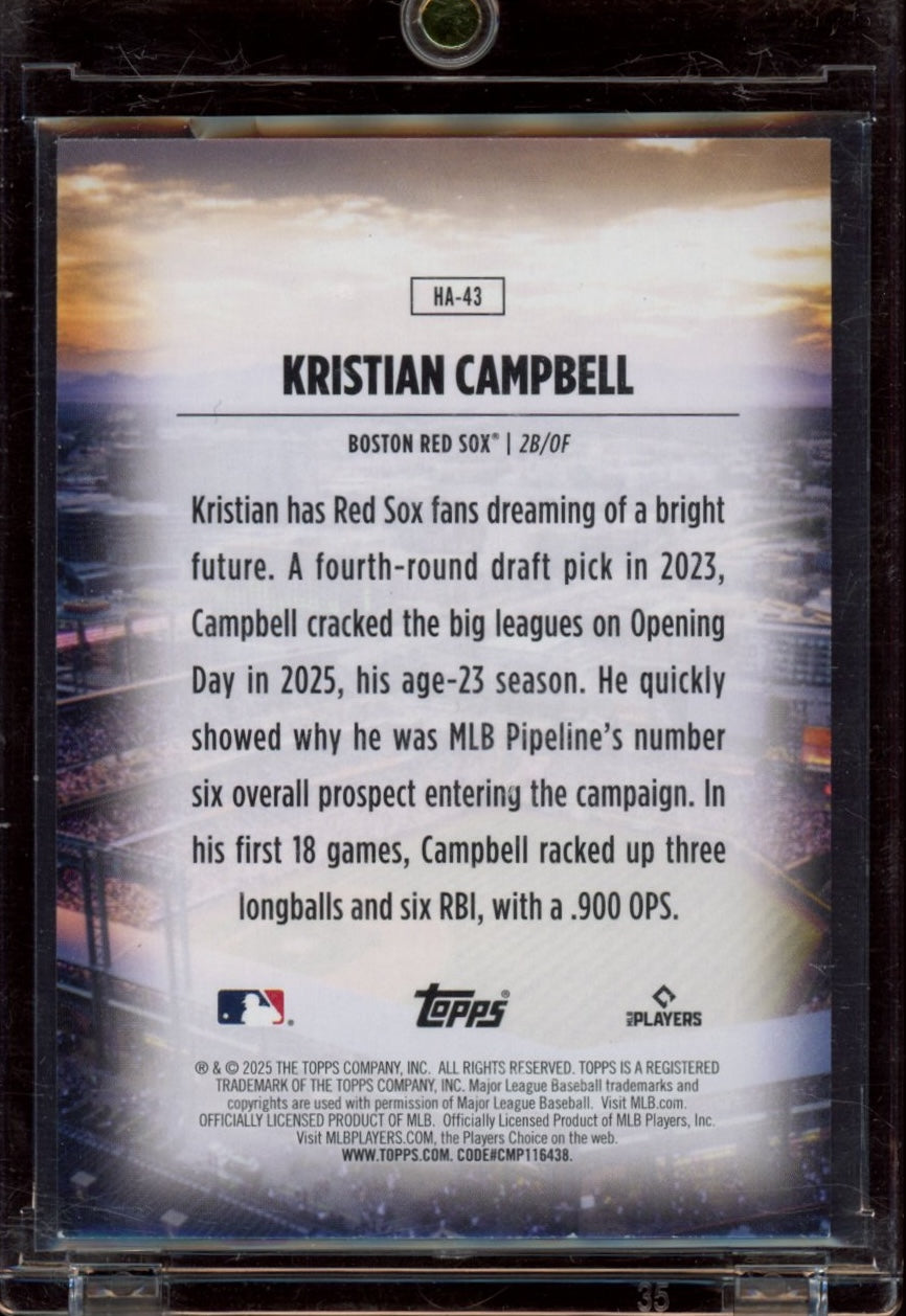 2025 Topps Update #HA-43 Kristian Campbell Homefield Advantage
