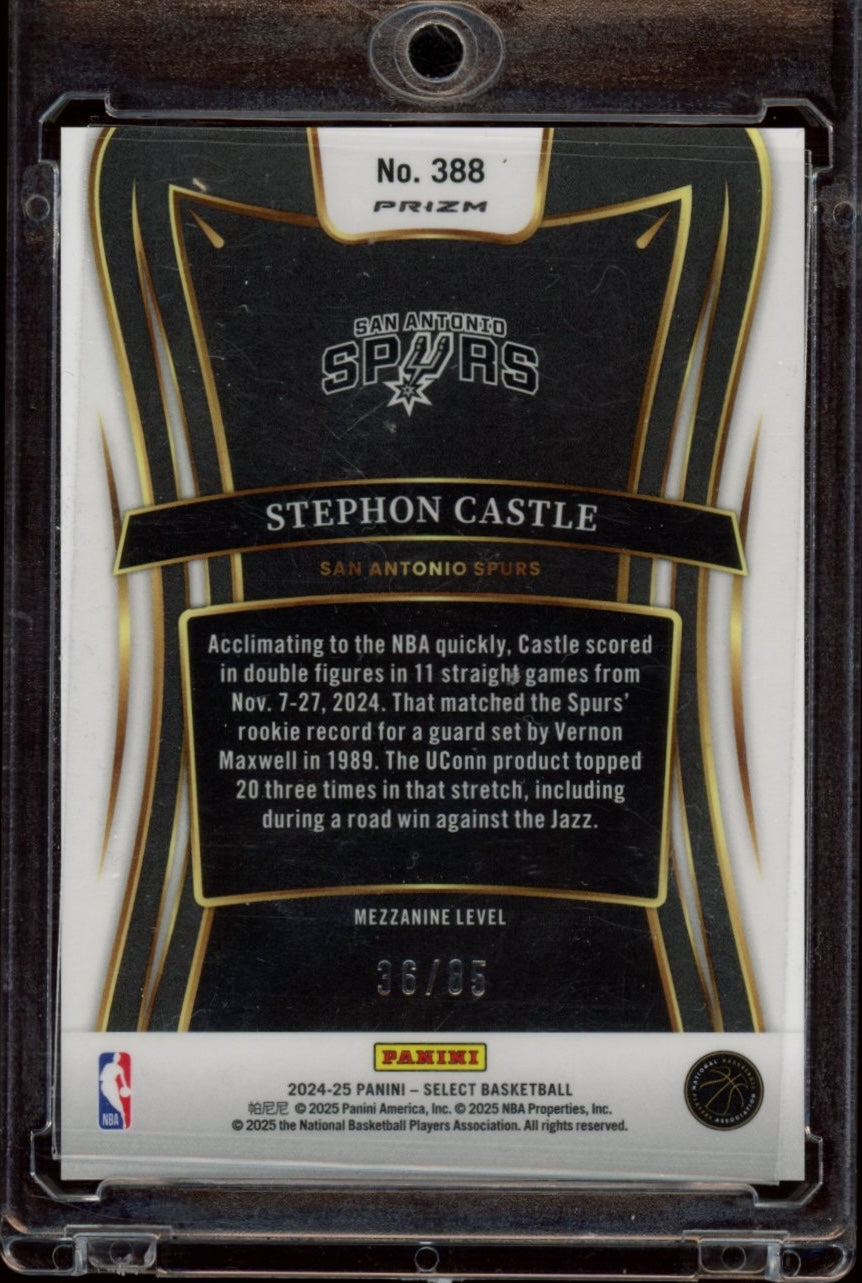 2024-25 Panini Select #388 Stephon Castle Maroon Prizm #/85