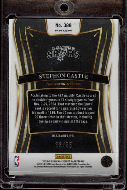 2024-25 Panini Select #388 Stephon Castle Maroon Prizm #/85