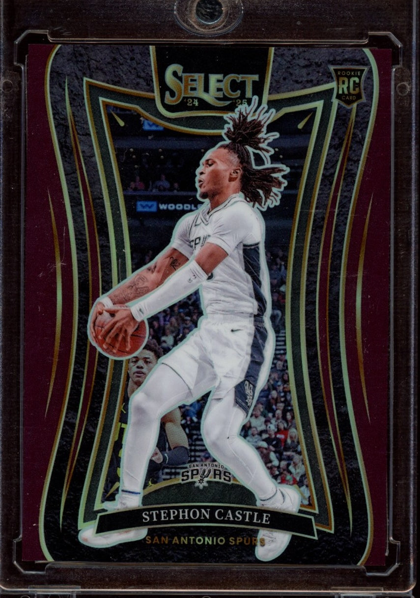 2024-25 Panini Select #388 Stephon Castle Maroon Prizm #/85
