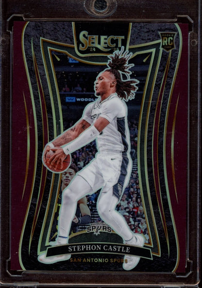 2024-25 Panini Select #388 Stephon Castle Maroon Prizm #/85