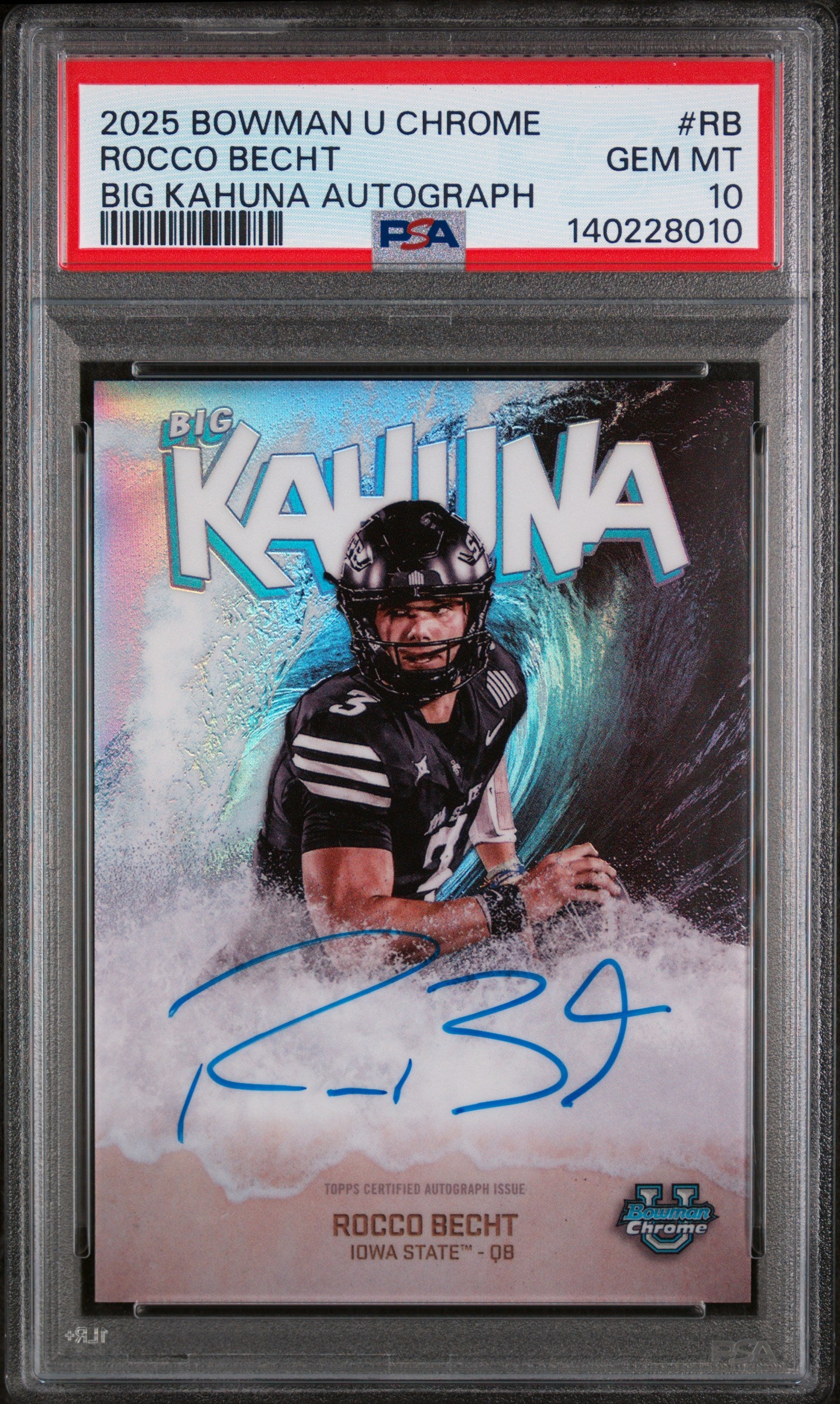 2025 Bowman University Chrome Big Kahuna Autographs #RB Rocco Becht PSA 10