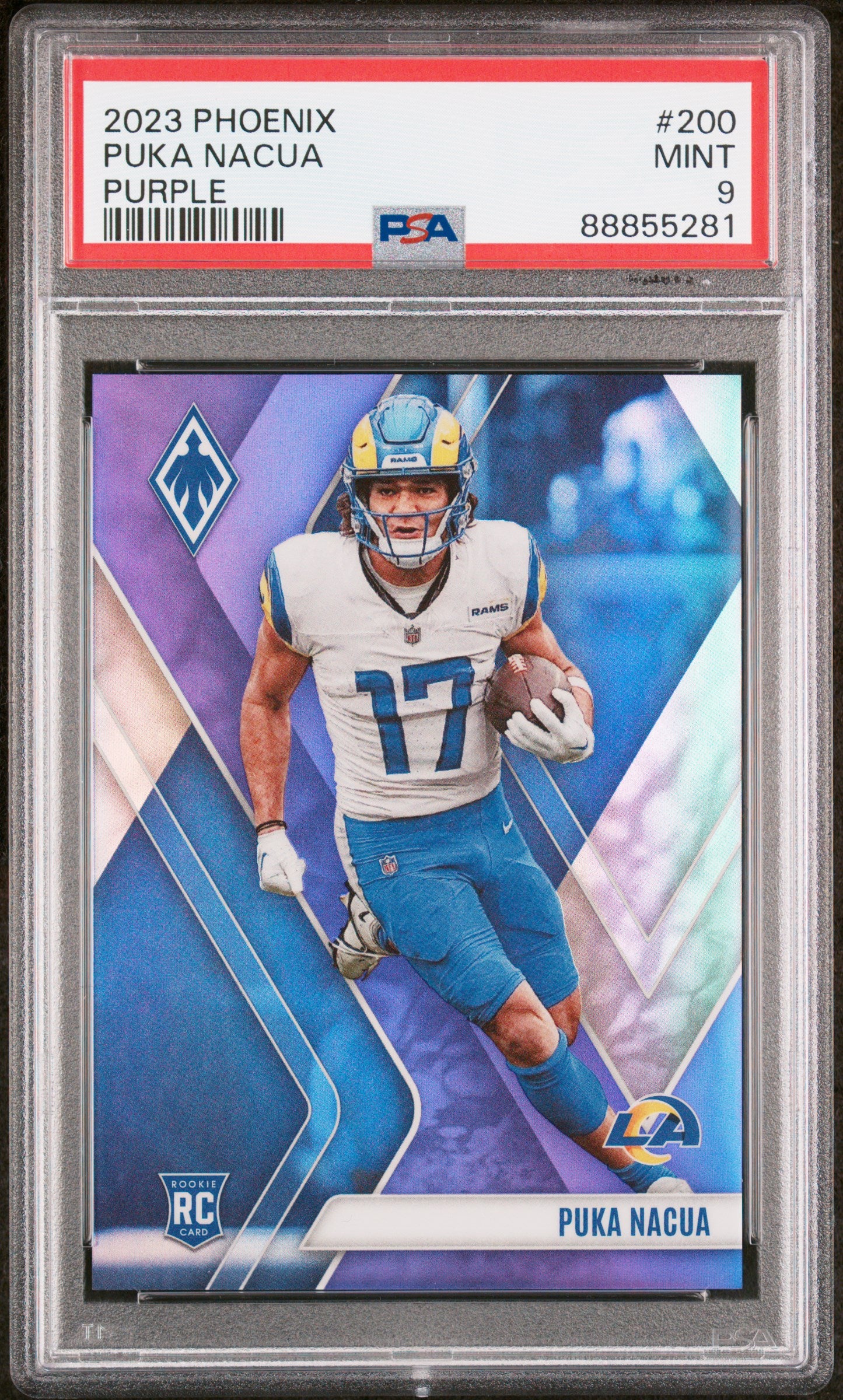 2023 Panini Phoenix #200 Puka Nacua Purple PSA 9