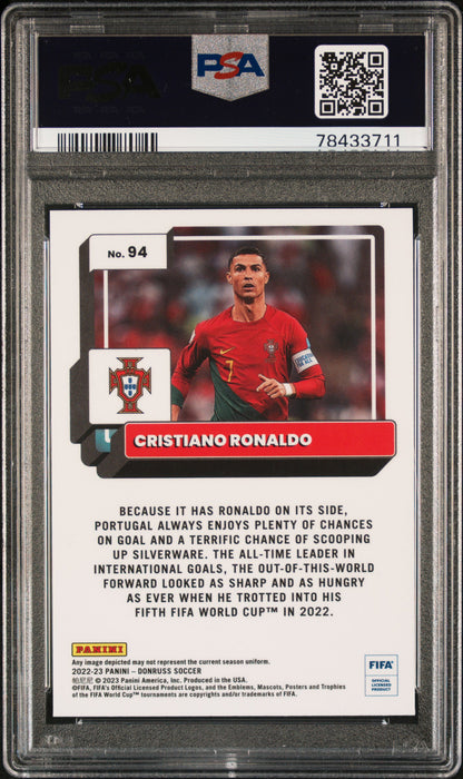 2022 Panini Donruss Fifa #94 Cristiano Ronaldo Optic PSA 10