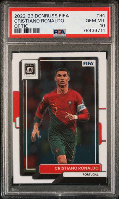 2022 Panini Donruss Fifa #94 Cristiano Ronaldo Optic PSA 10