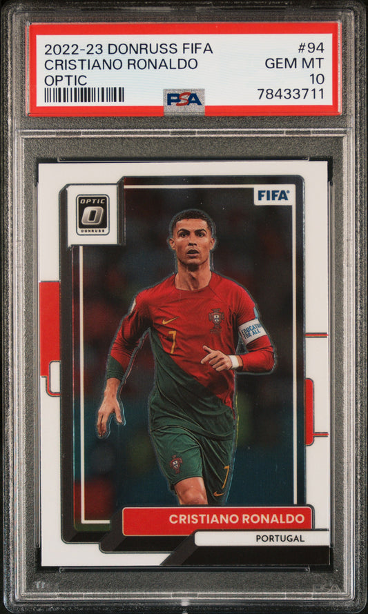 2022 Panini Donruss Fifa #94 Cristiano Ronaldo Optic PSA 10