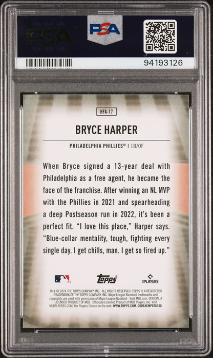 2024 Topps Home Field Advantage #HFA17 Bryce Harper PSA 9