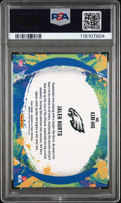 2024 Panini R&S Artistry In Motion #AIMJHS Jalen Hurts -Gold /10 PSA 8