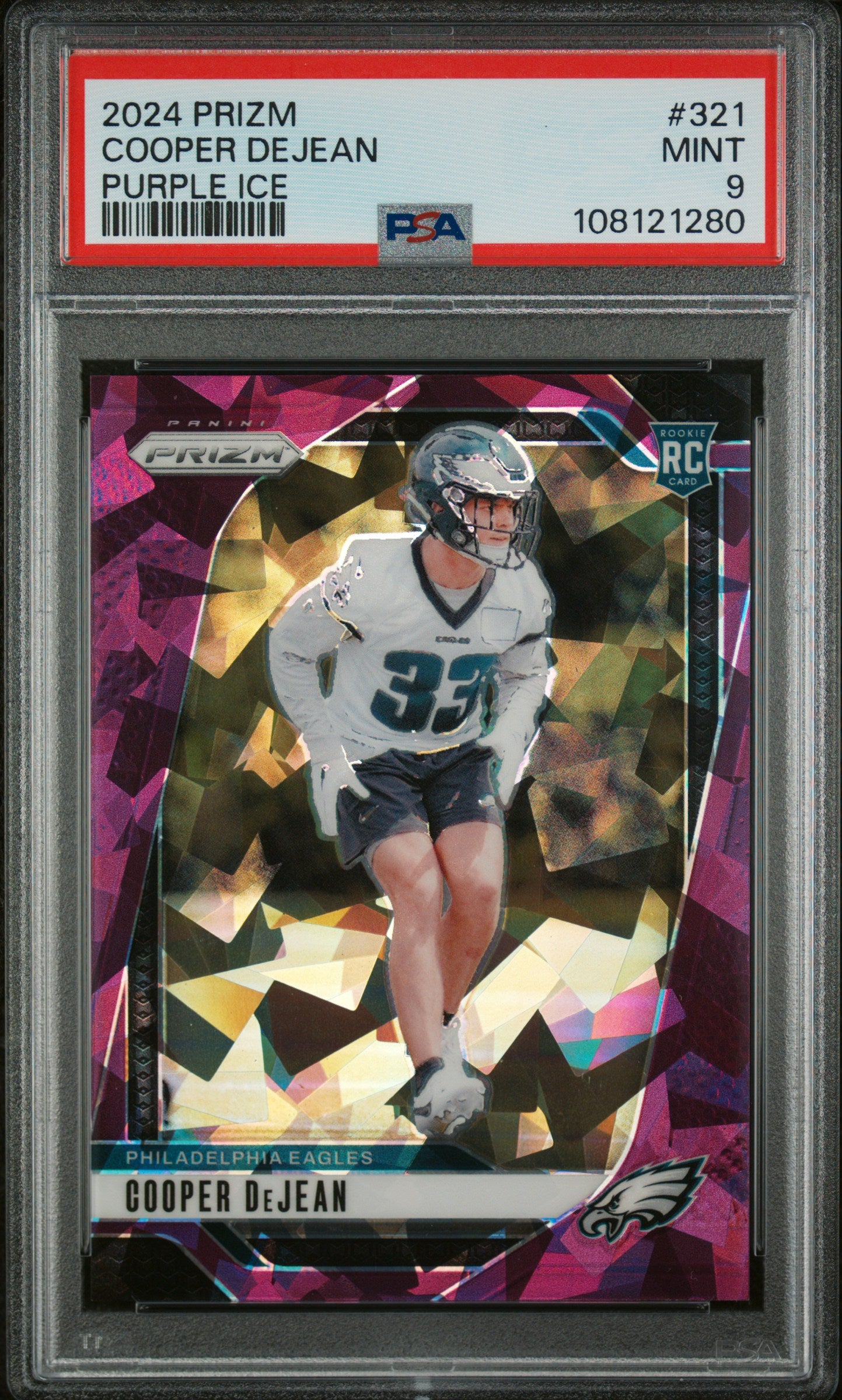 2024 Panini Prizm #321 Cooper Dejean Purple Ice PSA 9