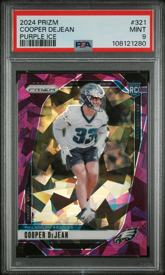 2024 Panini Prizm #321 Cooper Dejean Purple Ice PSA 9