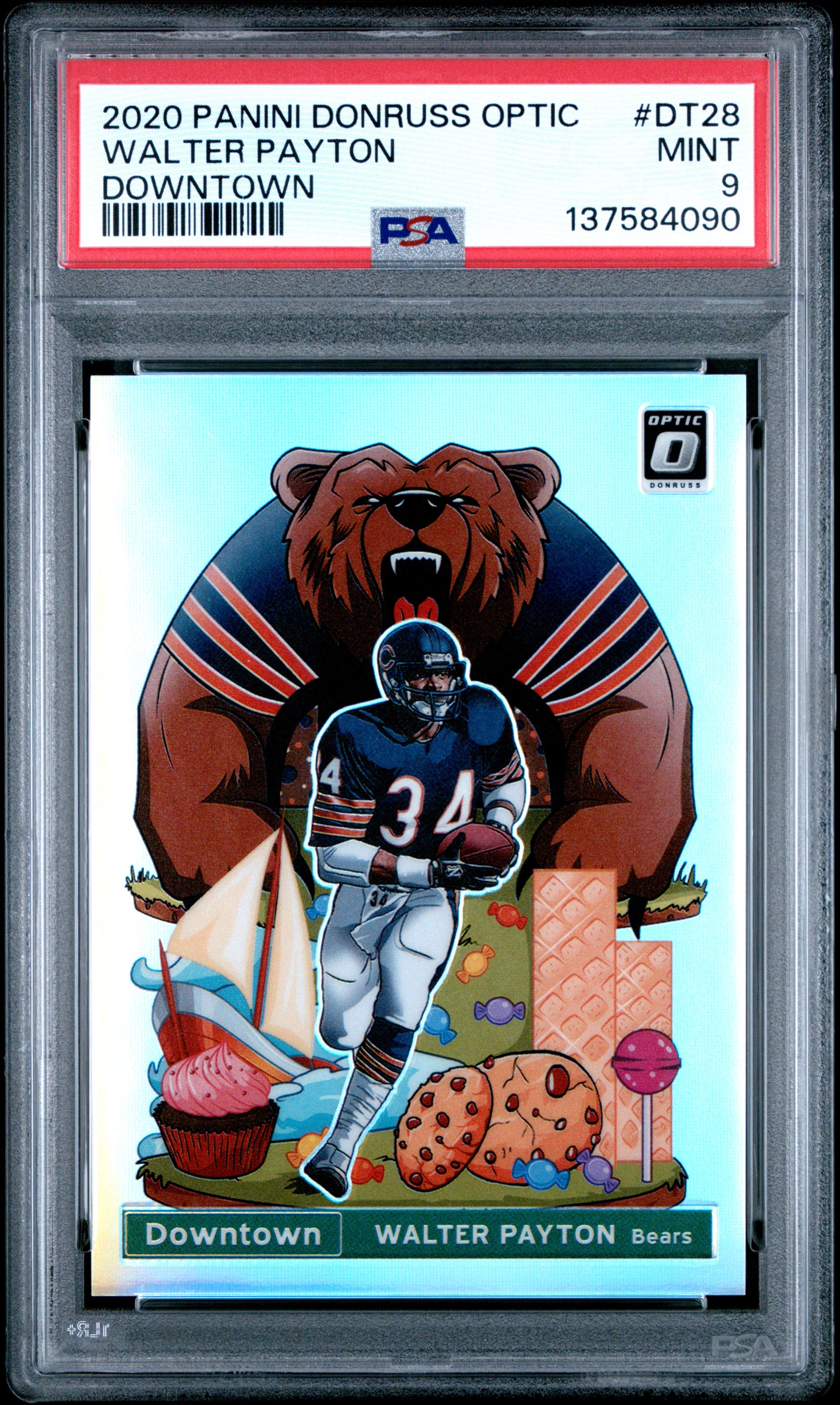 2020 Panini Donruss Optic Downtown #DT28 Walter Payton Downtown PSA 9