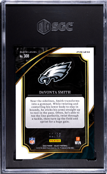 2022 Panini Select #308 Devonta Smith Red Disco Prizm SGC 10