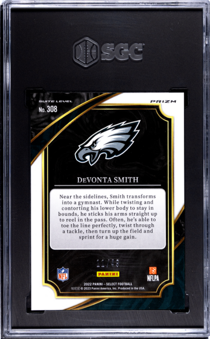 2022 Panini Select #308 Devonta Smith Red Disco Prizm SGC 10