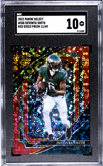 2022 Panini Select #308 Devonta Smith Red Disco Prizm SGC 10
