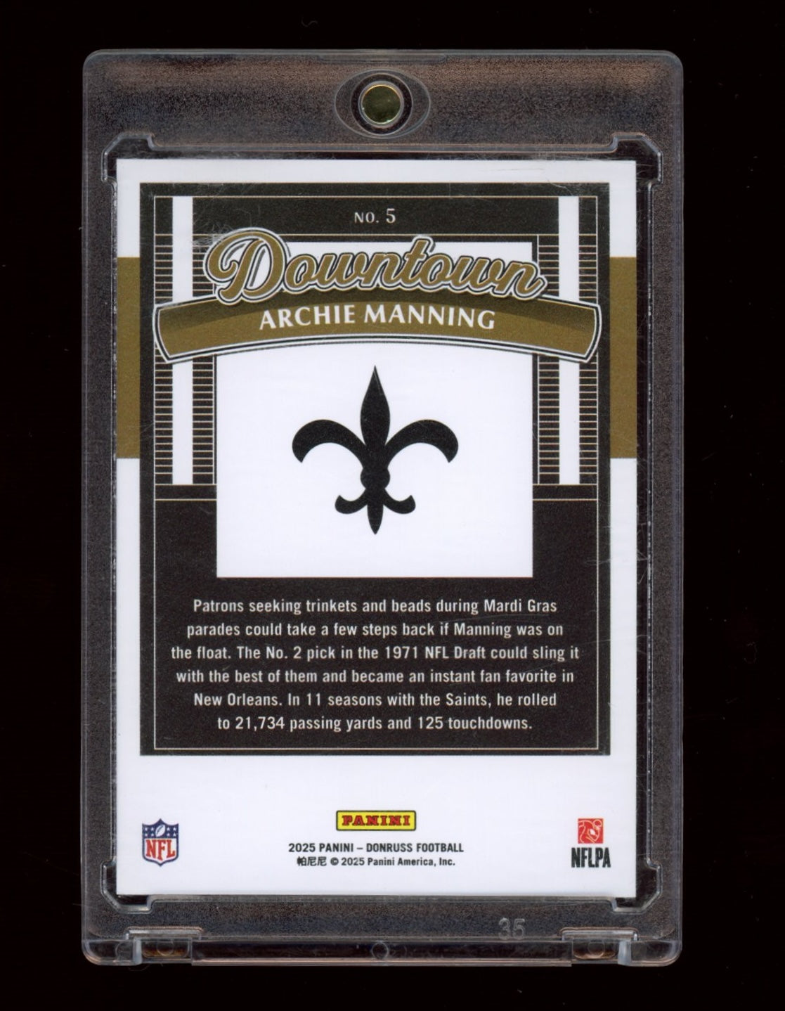 2025 Donruss #5 Archie Manning Downtown!