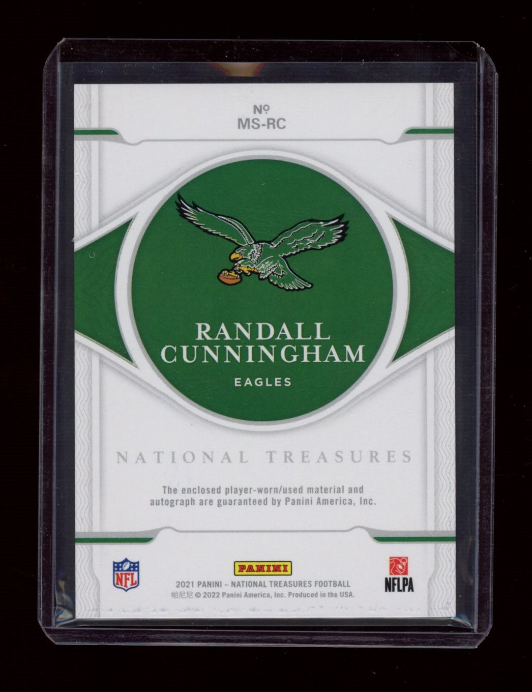 2021 Panini National Treasures #MS-RC Randall Cunningham Signatures Silver #/25