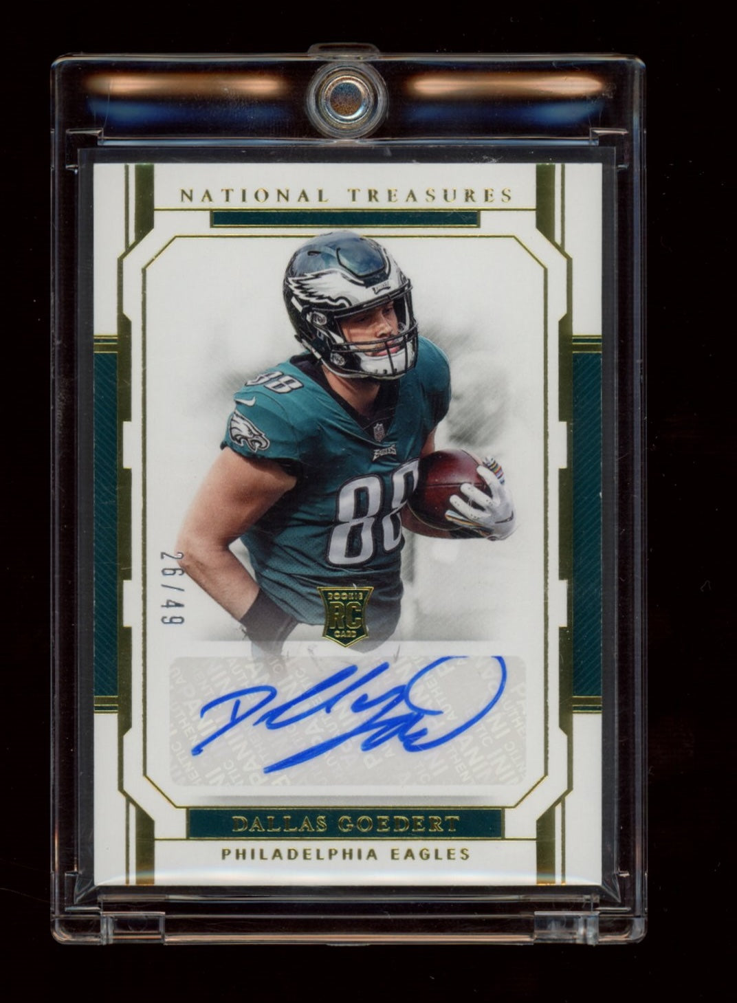 2018 Panini National Treasures #117 Dallas Goedert Gold #/49