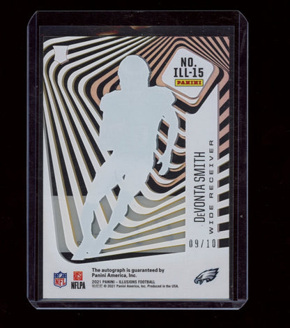 2021 Panini Illusions #ILL-15 DeVonta Smith Illusionists Autographs Gold #/10