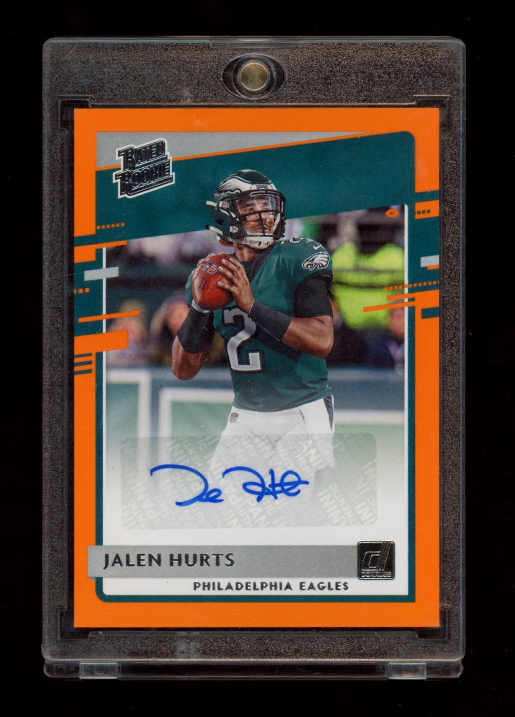 2020 Donruss #314 Jalen Hurts Rated Rookies Autographs Orange