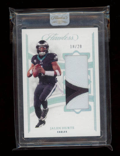 2022 Panini Flawless #P-JHU Jalen Hurts Patches Silver #/20