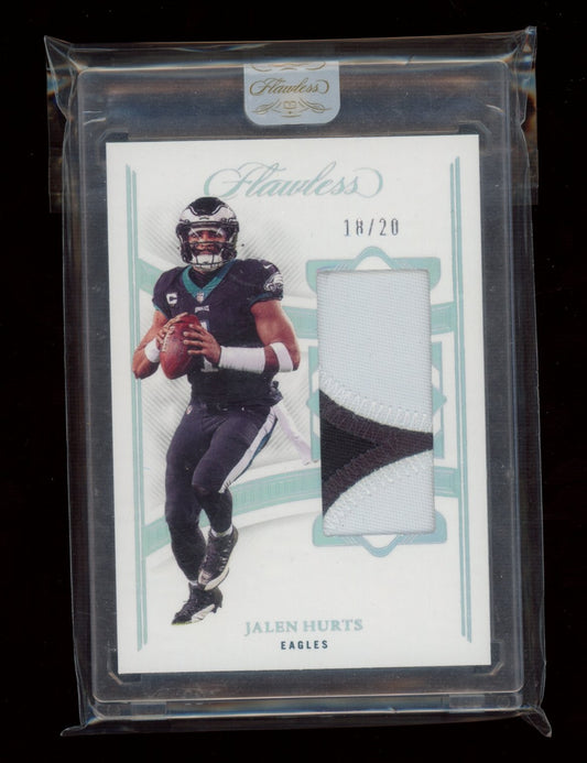 2022 Panini Flawless #P-JHU Jalen Hurts Patches Silver #/20