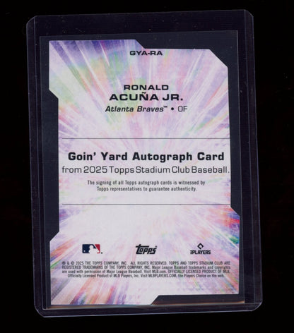 2025 Stadium Club #GYA-RA Ronald Acuña Jr. Goin Yard Auto Purple Foil #/25