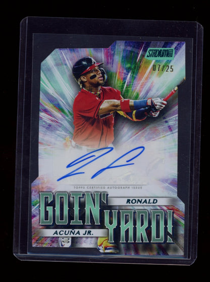 2025 Stadium Club #GYA-RA Ronald Acuña Jr. Goin Yard Auto Purple Foil #/25